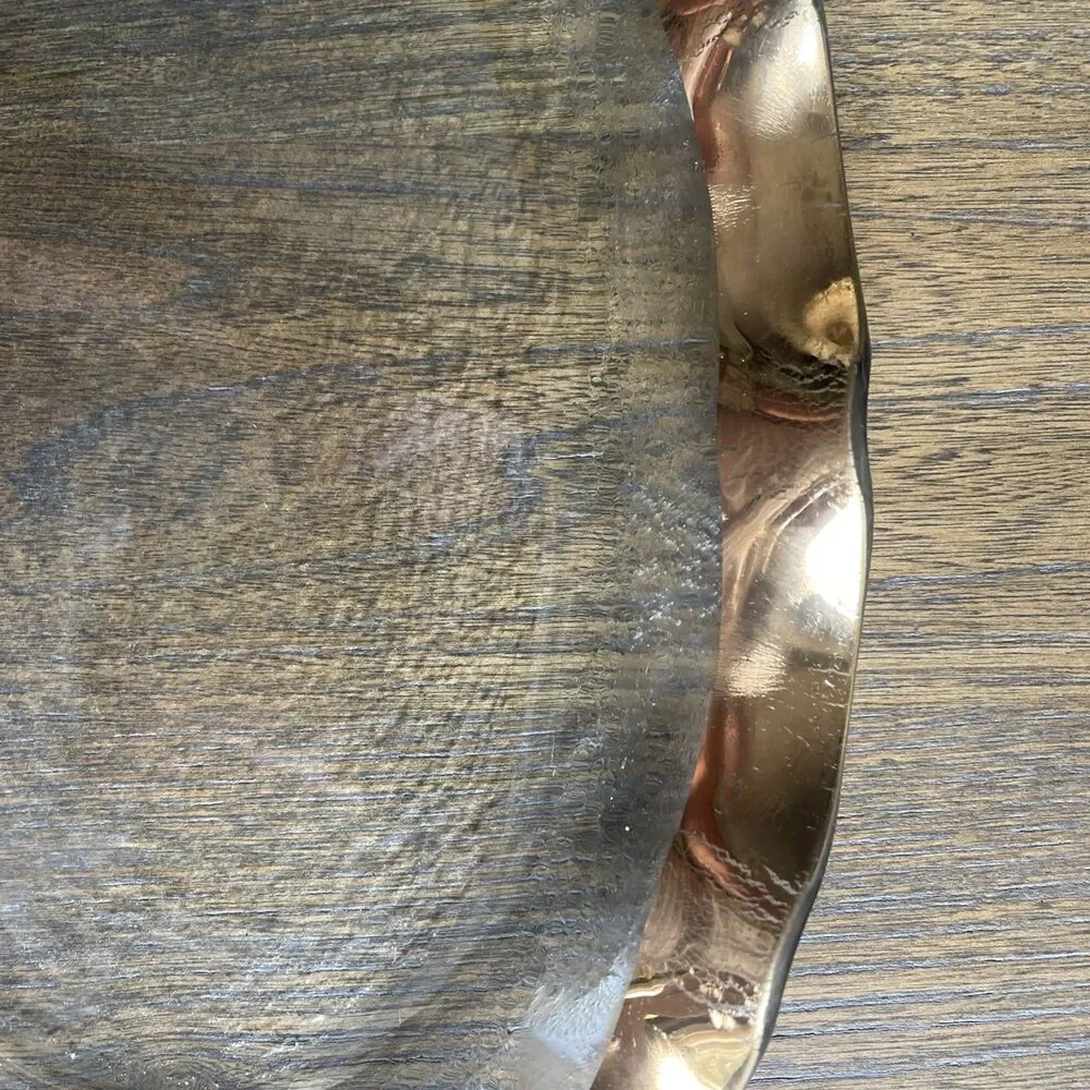 Annieglass Gold Ruffle Oval Platter - Signed & Numbered 2306, G181